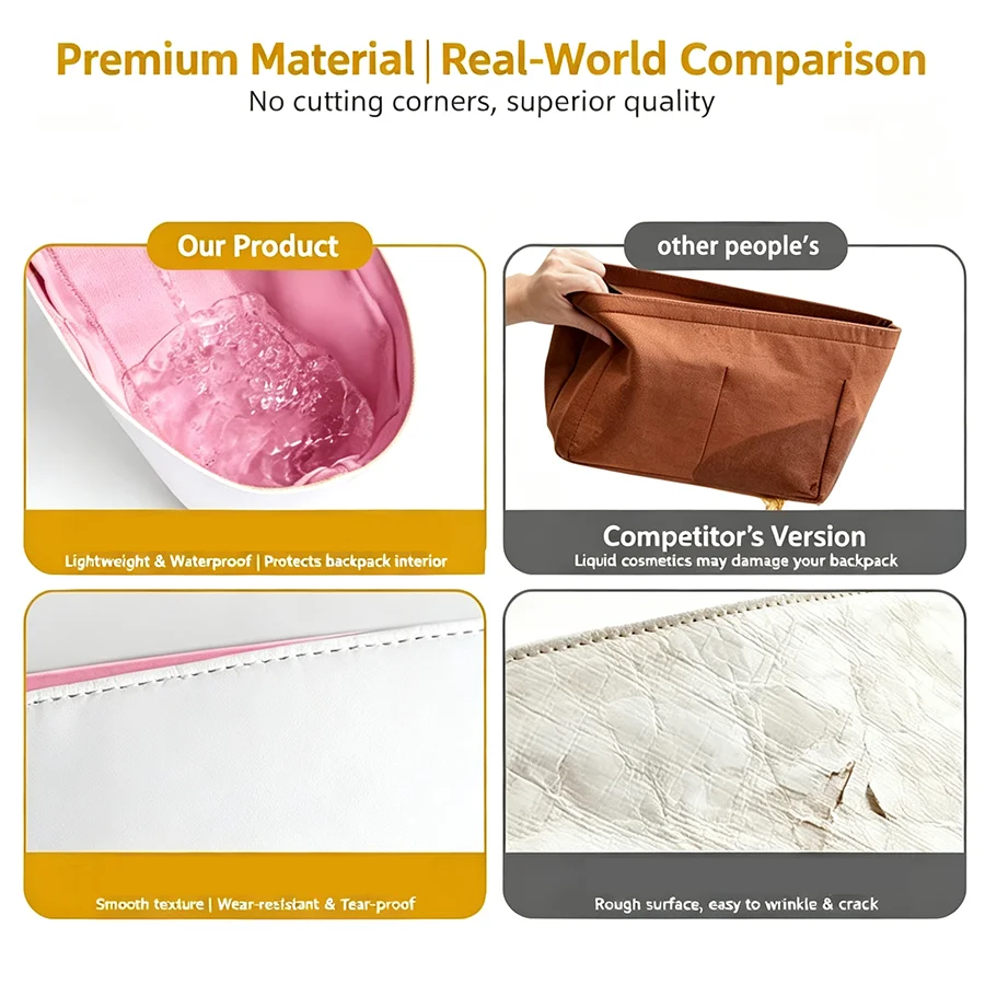 Lightweight Backpack Inner Storage Bag For Montbell 15L Dupont Paper Organizer Bag Durable Foldable Makeup Storage Bag view 5