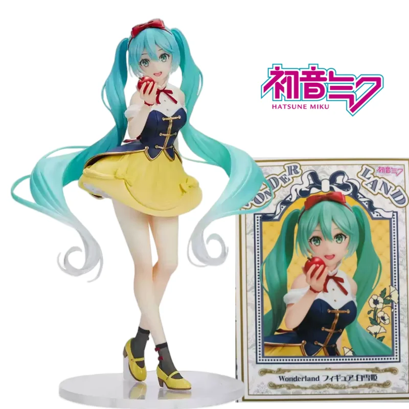 

In Stock Original TAITO Hatsune Miku Wonderland Figure Snow White Anime Figure Model Collectio Desktop Ornaments Model Doll
