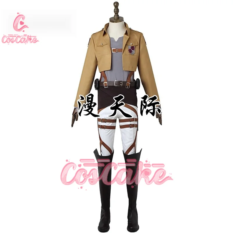 

Cosplay Anime Levi Ackerman Mikasa Eren Jaeger Outfits Hange Zoe Cosplay Costume AOT Full Set