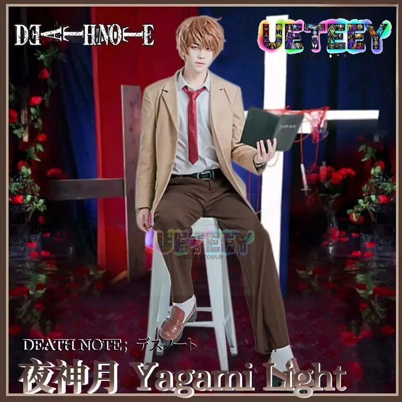 UETEEY Anime Yagami Light  Cosplay Costume Custom sizes Halloween Suit Clothes