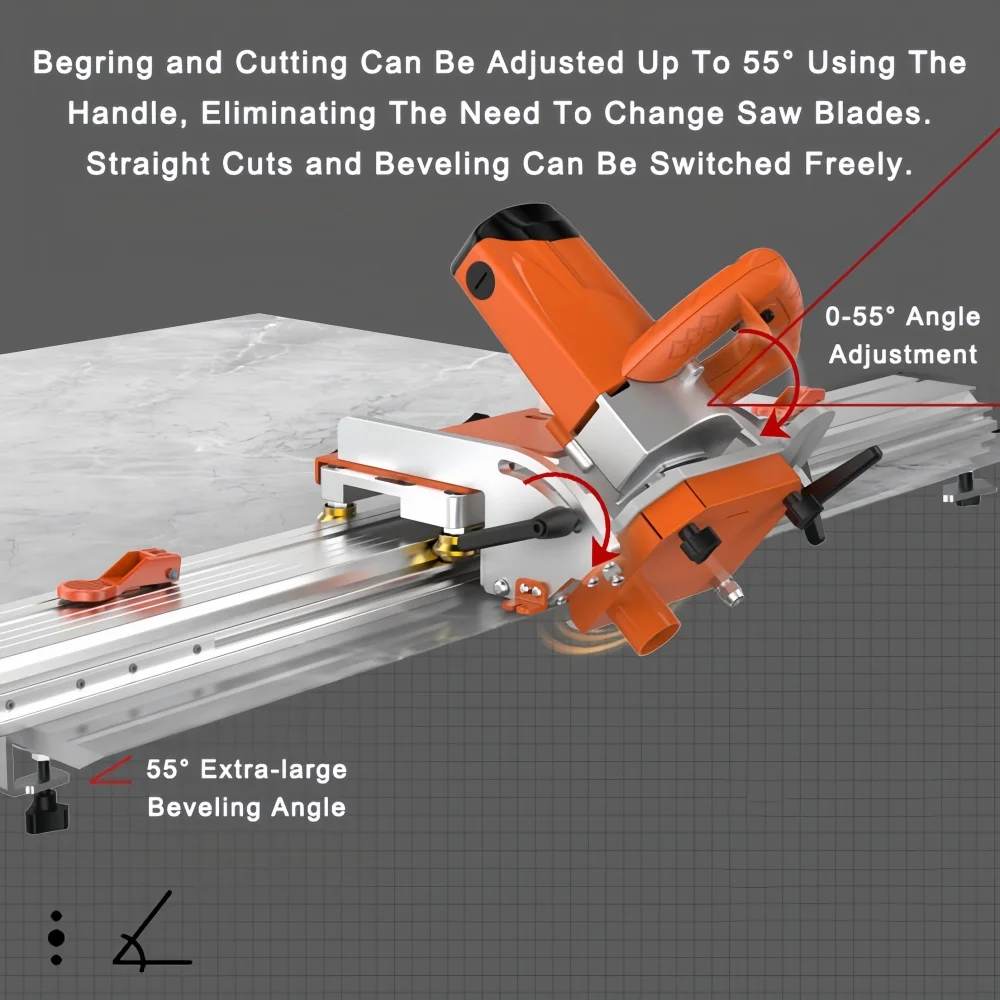 New Handheld Track Cutter for Tiles and Stone Slabs with 45° Beveling Capability and High-Precision Straight-Cut Machine