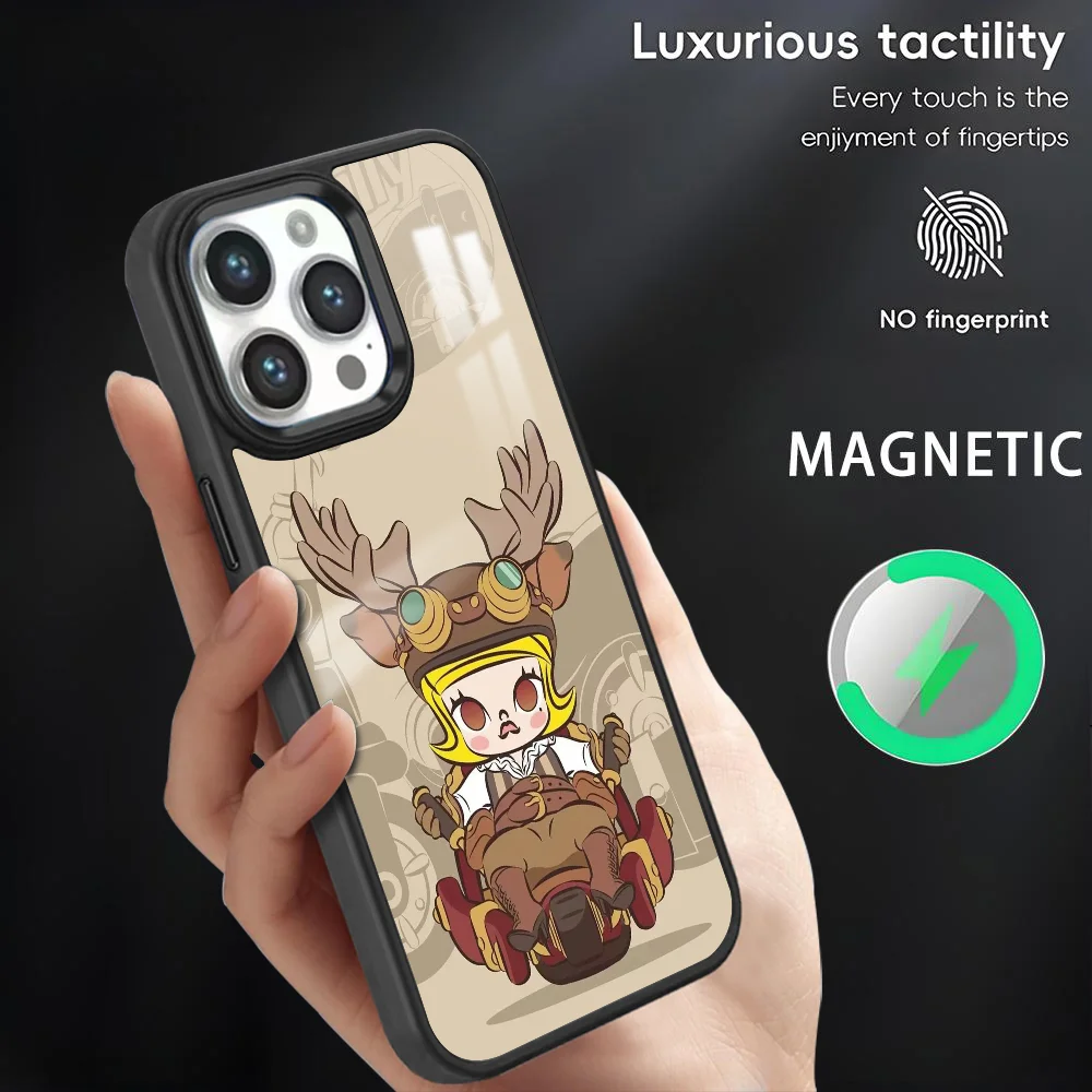 

P-POP M-MARTS Molly Kawaii Phone Case For iPhone 16 15 14 13 12 11 Pro Max Plus Mini Magnetic Magsafe Wireless Charging Cover