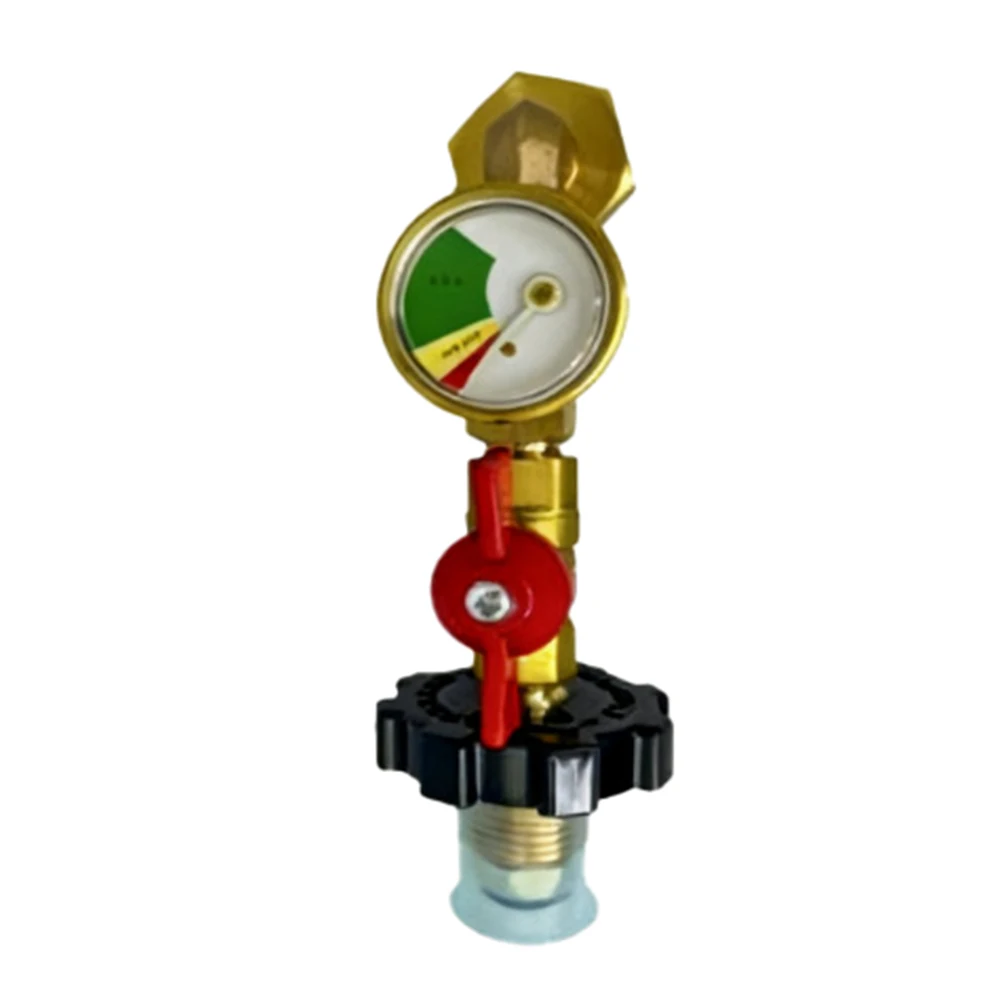 Brass Propane Refill Adapter Kit Enables Refilling 1 lb Tanks from 5 lb 20 lb or 40 lb Propane Cylinders With Visual Gauge
