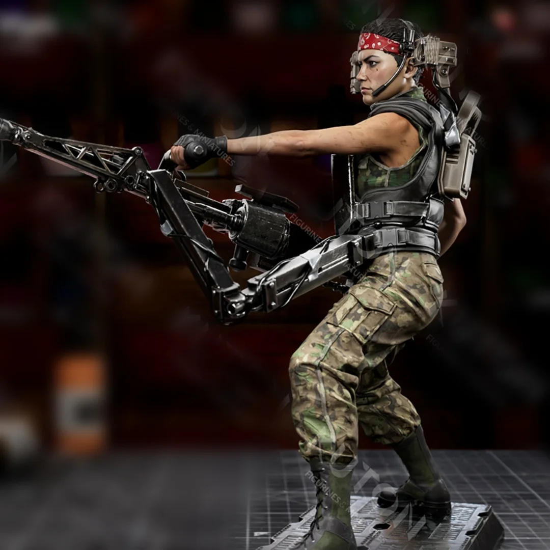 Resin Model Figure, 1/24 Scale Heavy Machine Gun Private, GK, Unassembled and Unpainted Kit, 3D DIY Toy
