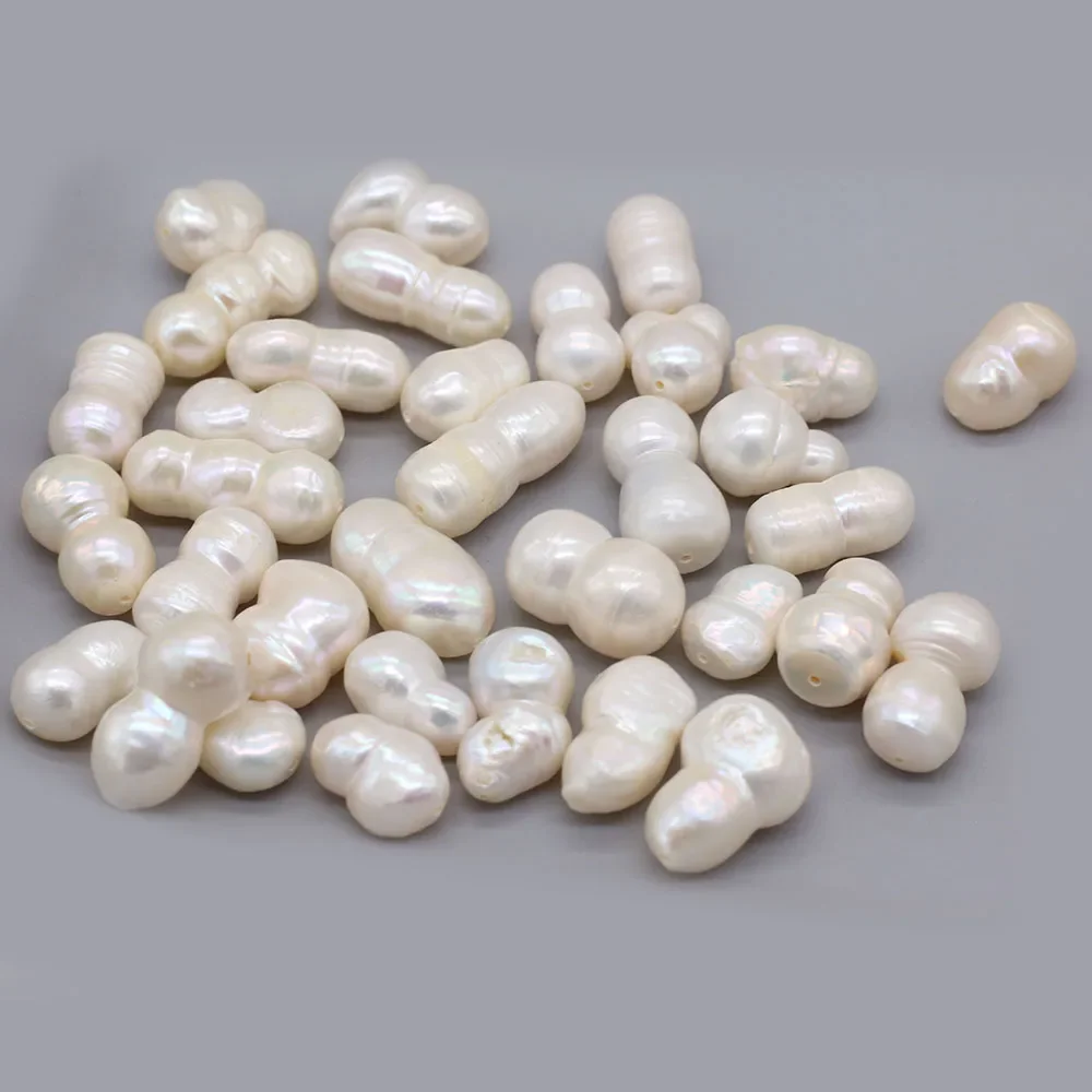 3Pcs Natural Freshwater Pearl Beads White Peanut Shape Loose Pearls For Jewelry Making DIY Charm Bracelet Necklace Accessories