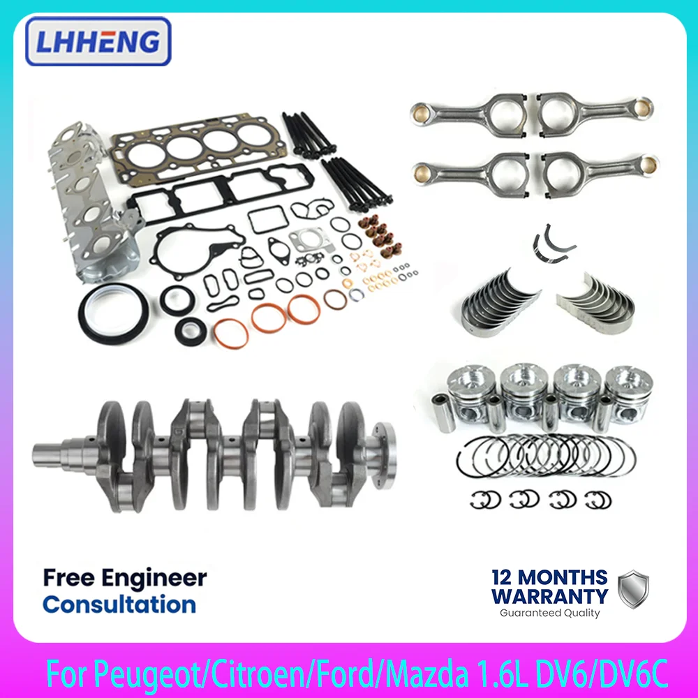 Engine Overhaul Kit For Peugeot Citroen Ford Mazda 1.6L HDi TDCi 1.6 L T DV6 DV6C Diesel Engine 2009-2022 9676157680