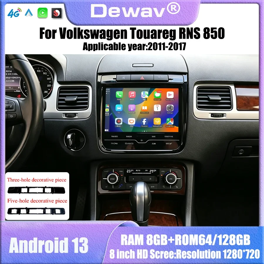 For 2011-2017 Volkswagen Touareg RNS850 Screen Multimedia Player Radio Carpaly Android 13 Qualcomm Retains OEM Menu Full Touch
