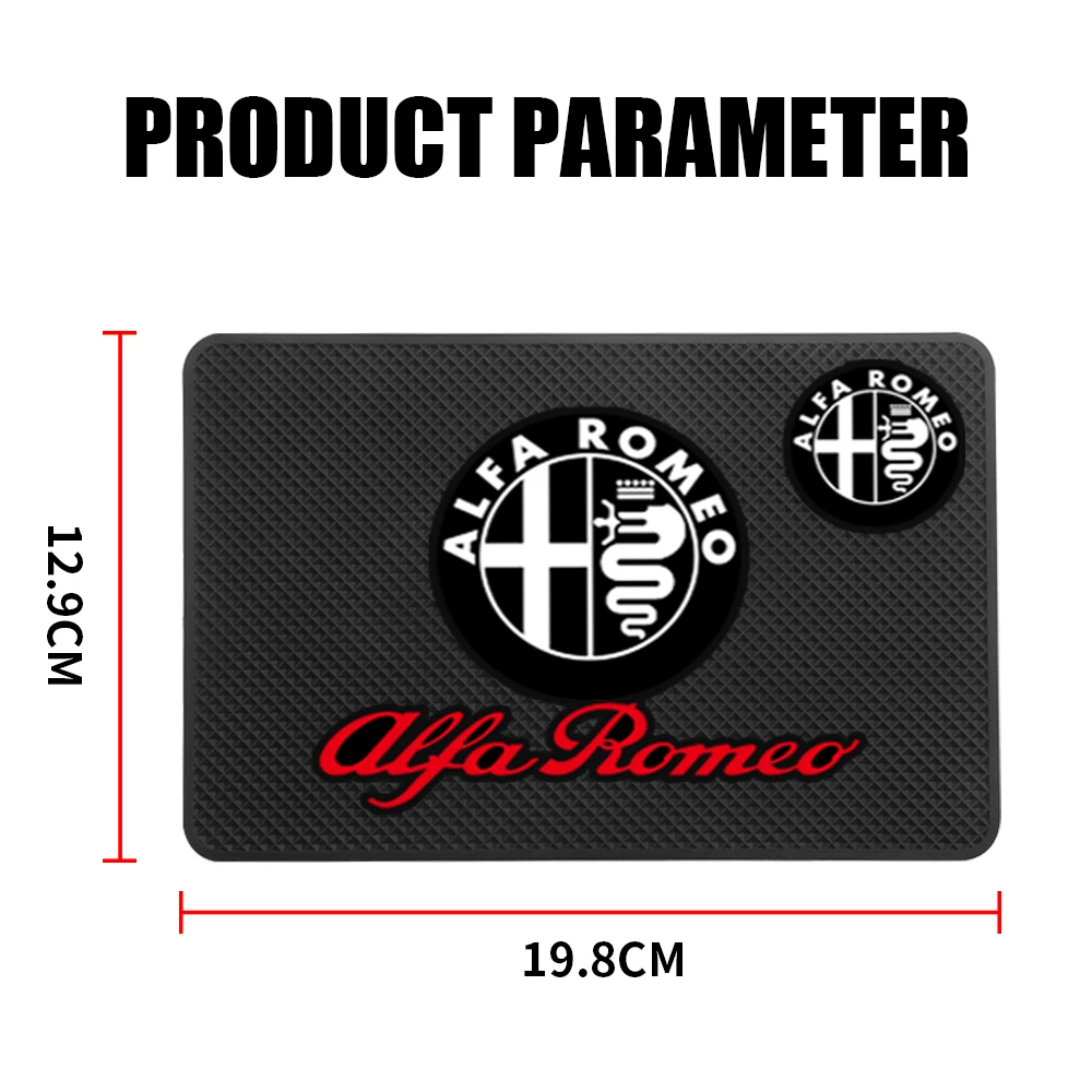 Car Dashboard Silicone Non Slip Mat Phone Holder Anti-skid Pad For Alfa Romeo 156 159 Mito Giulia Stelvio Giulietta Tonale TZ3