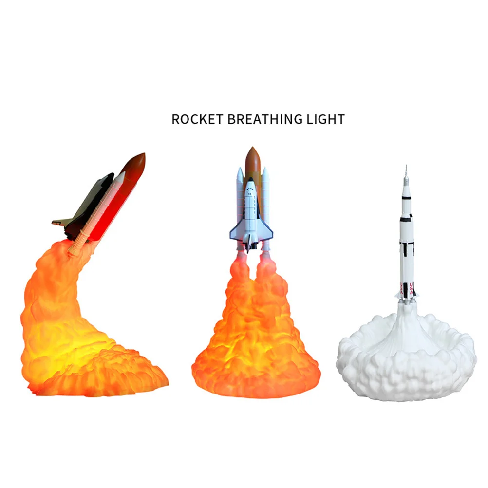 3D Printed Rocket Lamp Delicate Unique Night Light Creative Space Shuttle Decoration Home Bar Cafe Pattern I Lamp