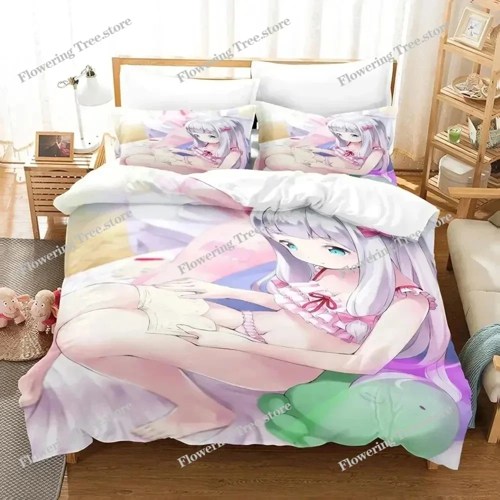 Anime Sagiri Izumi Eromanga Sensei Bedding Set Duvet Cover Bed Set Quilt Cover Pillowcase Comforter king Queen Size