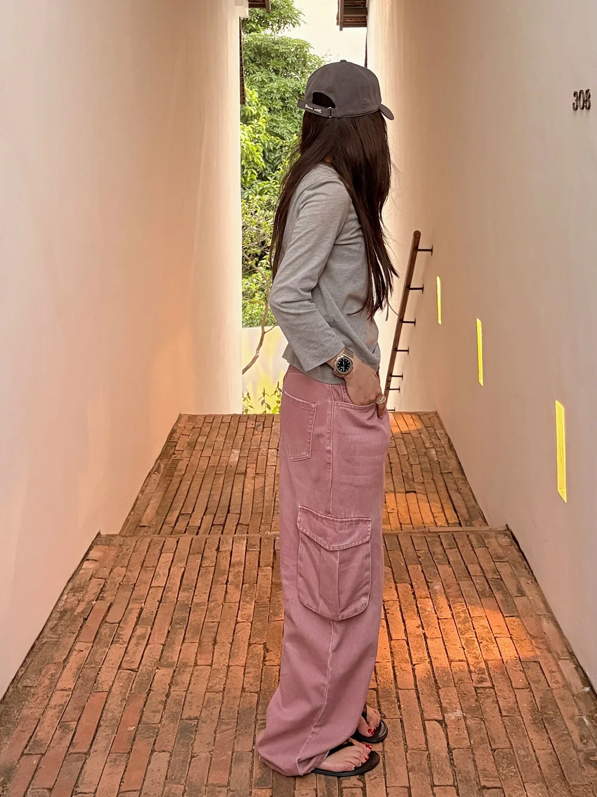 

Джинсы Zone Triple Washed с широкими штанинами, хлопковые, в стиле рабочей одежды, ретро, с множеством карманов, повседневные, с высокой талией, свободного кроя, женские