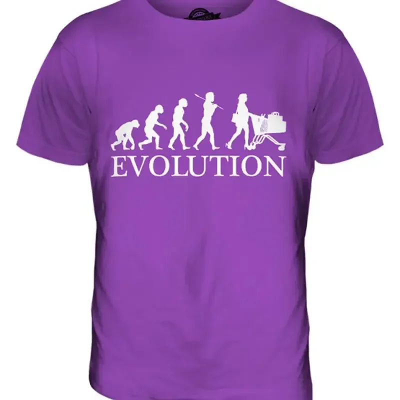 T-shirt homme SHOPPING EVOLUTION OF MAN XS S M L XL 2XL 3XL