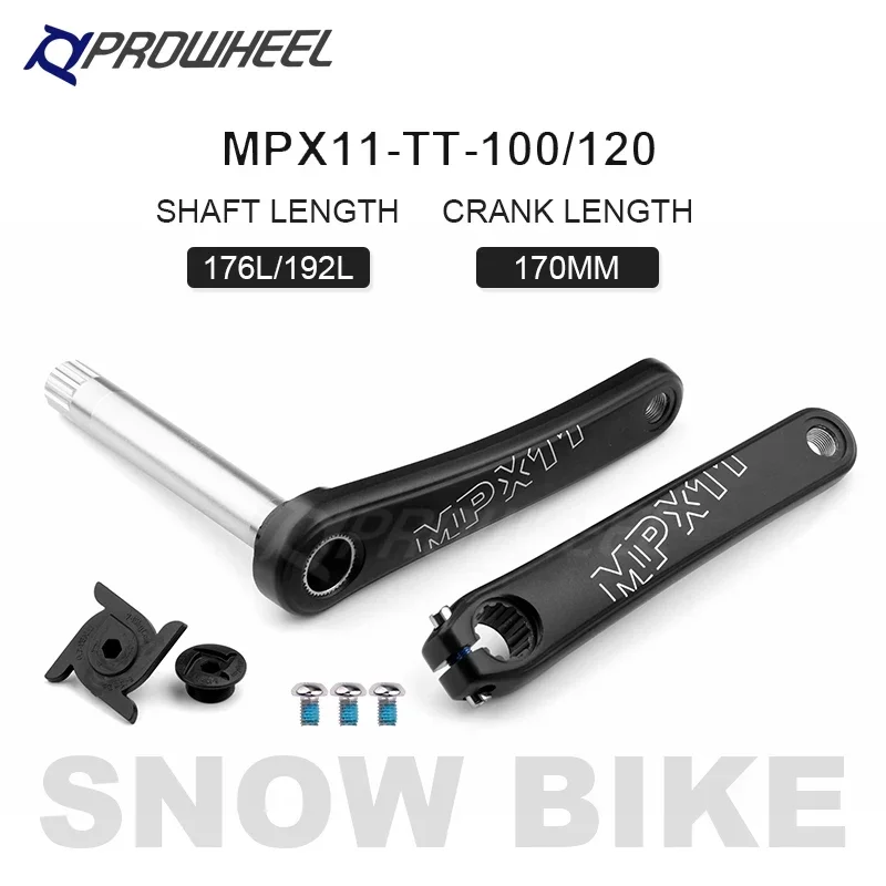 PROWHEEL Snow Bike Crankset 104BCD 170mm BB100/120mm Fat Bike Crank Arm Bottom Bracket BB  Crank Arms for Bicycle