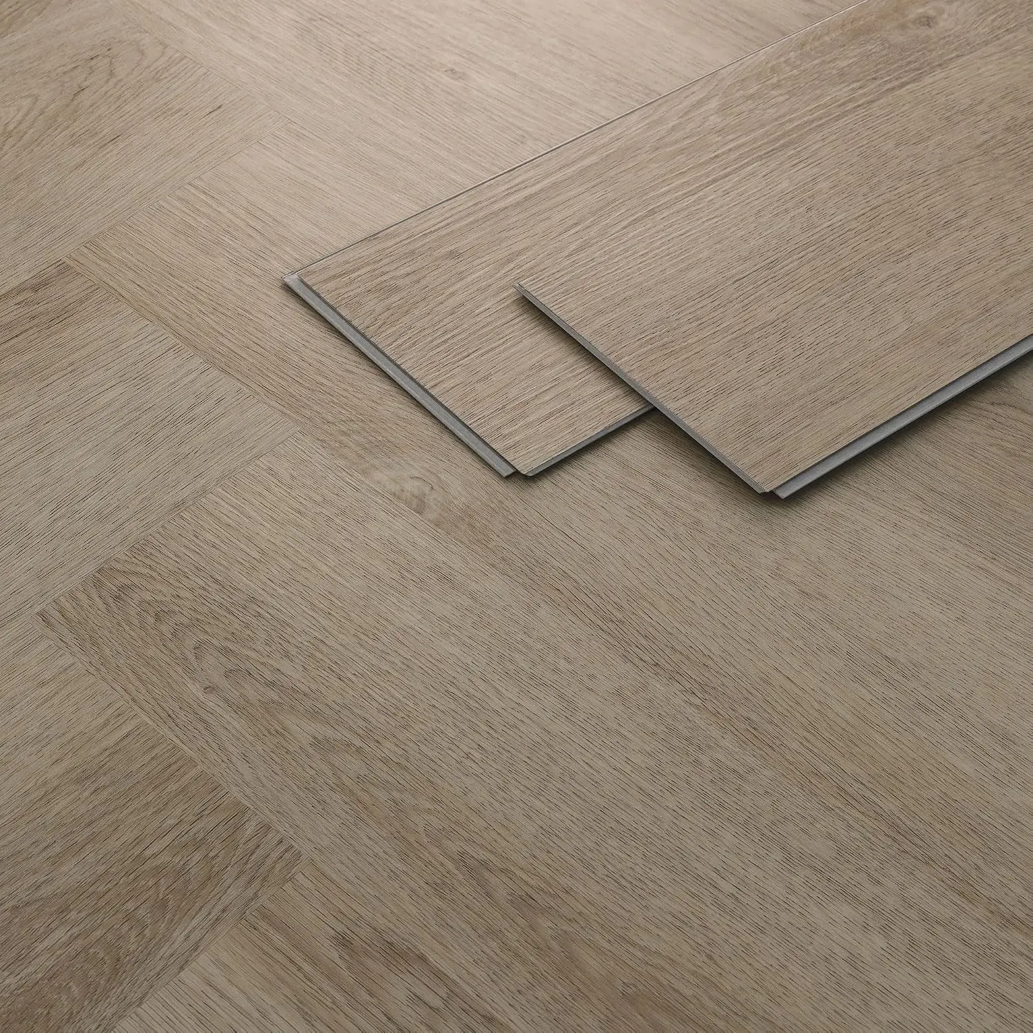 Ml-Design Deluxe PVC-Bodenbelag, Klick-Vinyl-Dielenbodenbelag, 61 cm x 12,8 cm x 4,2 mm, Dicke 4,2 mm, 4,68 m²/60 Dielen, Fischgrät-Eiche dunkel, Braun, Holzoptik, rutschfest, wasserbeständig,