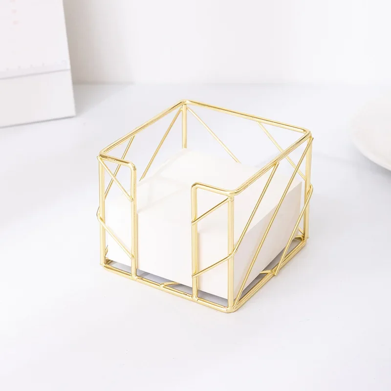 Sticky Note Holder Rose Gold Memo Note Cube Holder Dispenser Notepad Holder for Pen Pencil Office Home School Desk Supplies