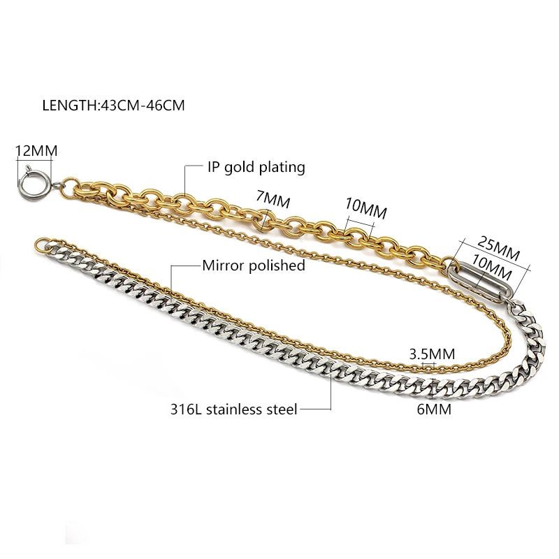 Fashion18K Plated Gold double layer Necklaces 316L Stainless Steel Necklace With Jewelry Gifts y2k fairy choker chains 2025 view 2
