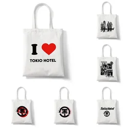 Tokio Hotel Group Music Women Print Shopper Casual Shopping Handbags Female Shoulder Fashion 90s Style Canvas Tote Bag