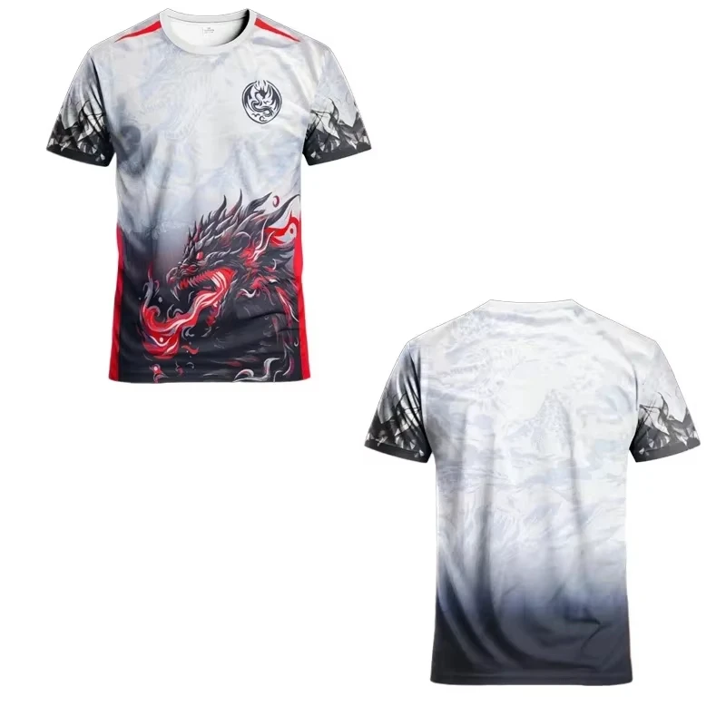 Herren-Fußballtrikot im japanischen Stil mit Drachen- und Kirschblütenmotiv, atmungsaktiv, schnelltrocknend, für Sportliebhaber und Liebhaber japanischer Kultur, perfektes Geschenk – Detail 9