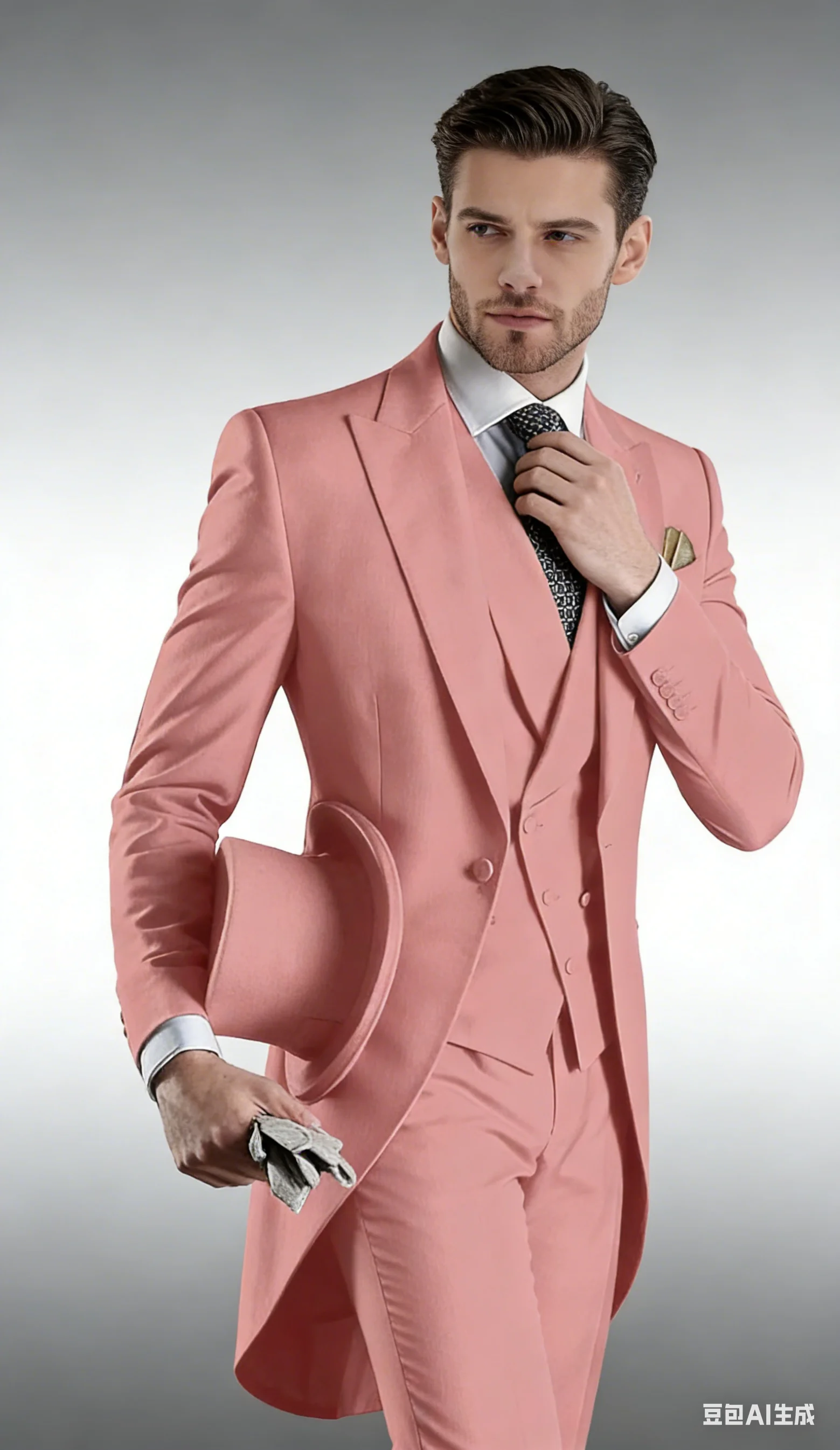 

Men's Suit 3 Piece Slim Fit Tailcoat Suit for Wedding Banquet Party Long Tail Tuxedos Double Breasted Vest & Pants Set