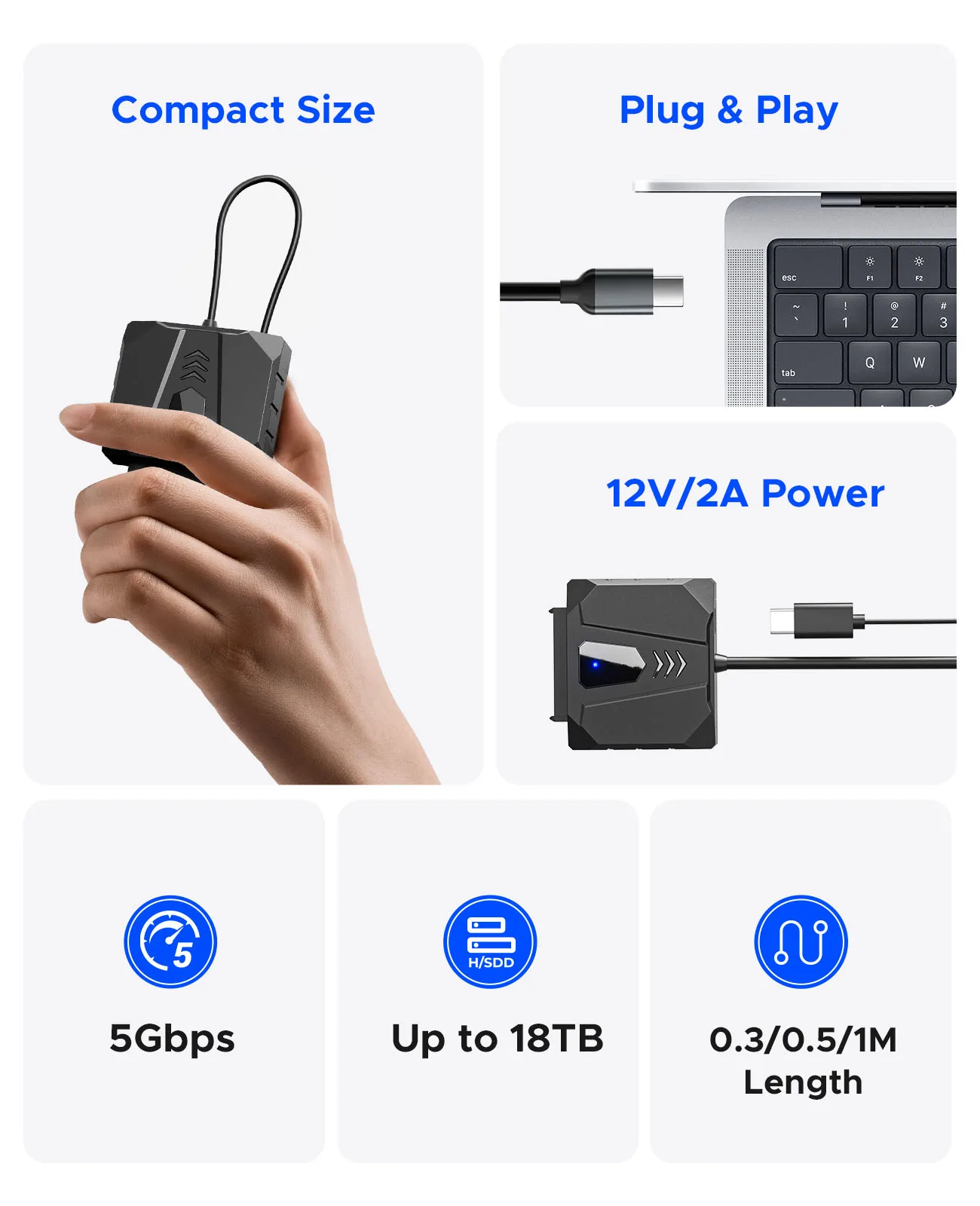 ORICO HDD Drive Adapter USB 3.0 to SATA Cable SATA Converter SATA Adapte For 2.5\'\' HDD/SSD External Hard Drive Disk