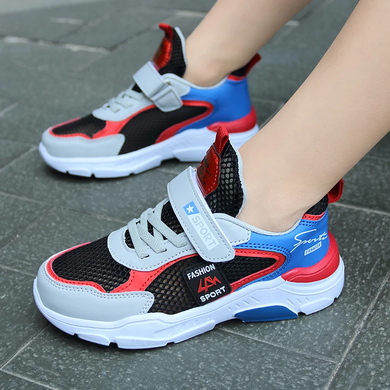 

Outdoor Fitness Shoes for Children Summer Air-permeable Net Slim Sole Anti-slip Uplifted Heel Comfort Trainers