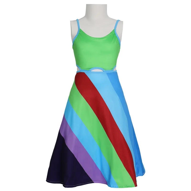 13 going on 30 multicolor cut out dress Sun Dresses Graduation Dress Grad Dresses Knit Fabric 13 going on 30  Multicolor Cut-out Dress