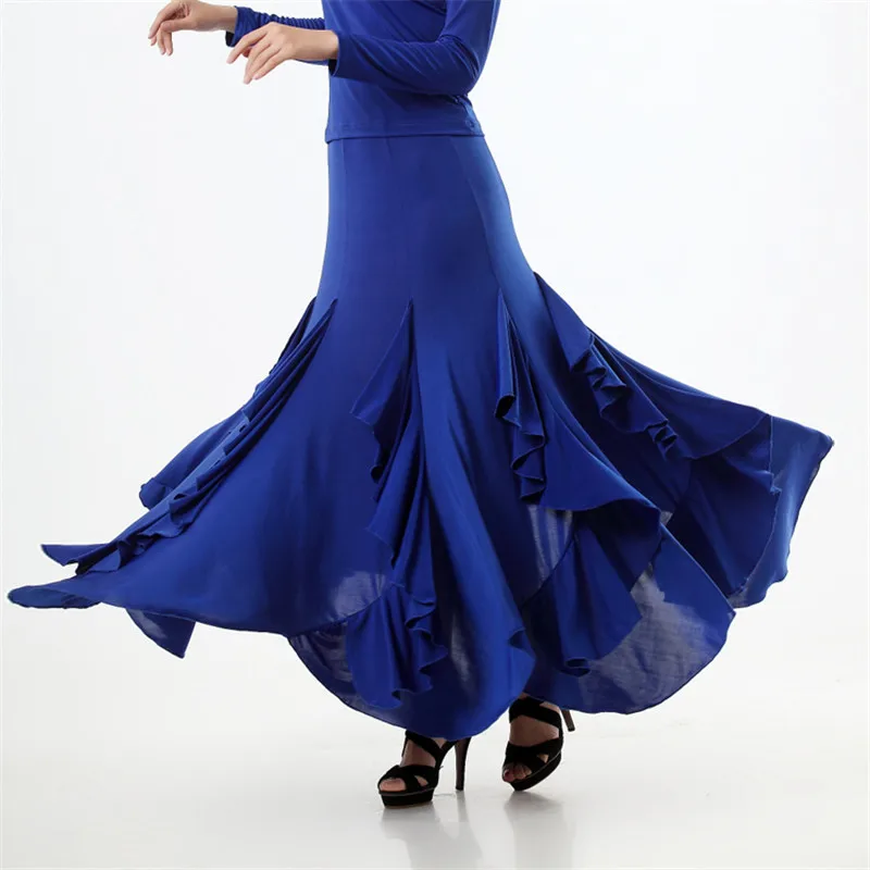 Ladies Modern Dance Dress Ballroom Dance Swing Skirt Waltz Skirt Flamenco National Standard Dance Skirt