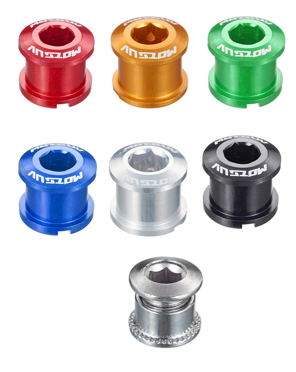 MOTSUV 4pc/5pc Bike Chainring Bolts Road MTB Plate Screws Single/double Crankset Bolts 4.9/6.4mm Chainwheel Screw Crank Part