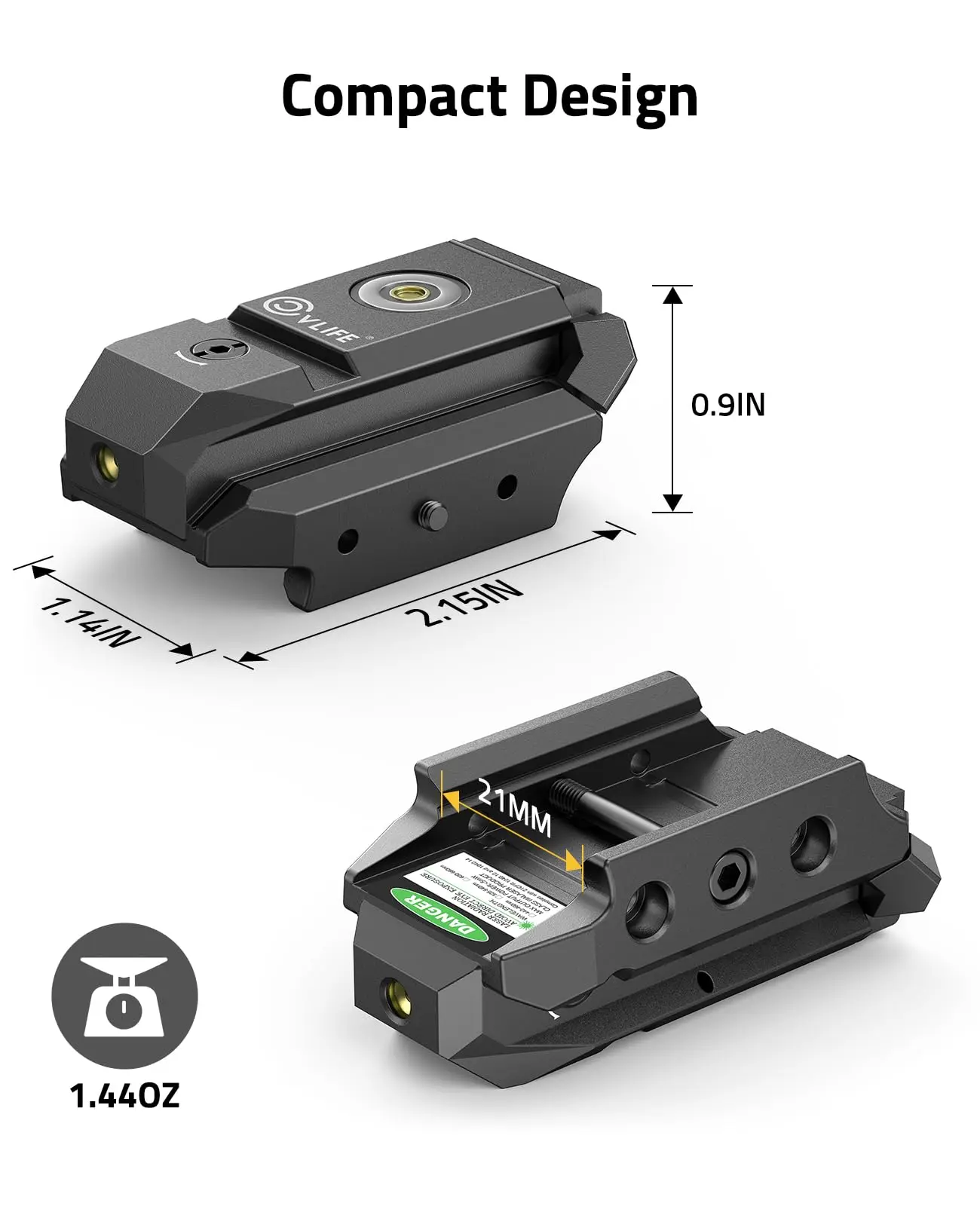 MIDTEN Rechargeable Green Laser Sight Upgraded Low-Profile Sight Magnetic Charging Port