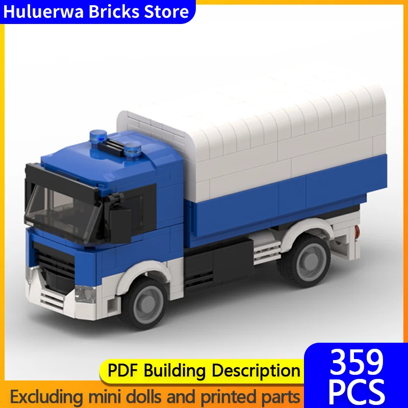 Modelo de coche urbano, bloques de construcción MOC, Arocs LKW 7T Lbw, camión de transporte, tecnología Modular, regalos de vacaciones para niños, juguetes para montar, traje