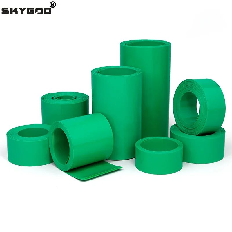 1~20m 18650 Lipo Battery PVC Heat Shrink Tube Pack Green 7mm~330mm Cable Sleeve Lithium Insulated Film Wrap Case Protection