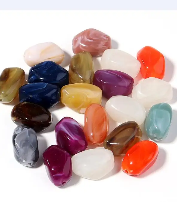 20 stks/partij 21x12mm Onregelmatig gevormde Acryl Kralen Dubbele Kleur Cloud Losse Spacer Kralen Voor DIY Mode Armband ketting Sieraden