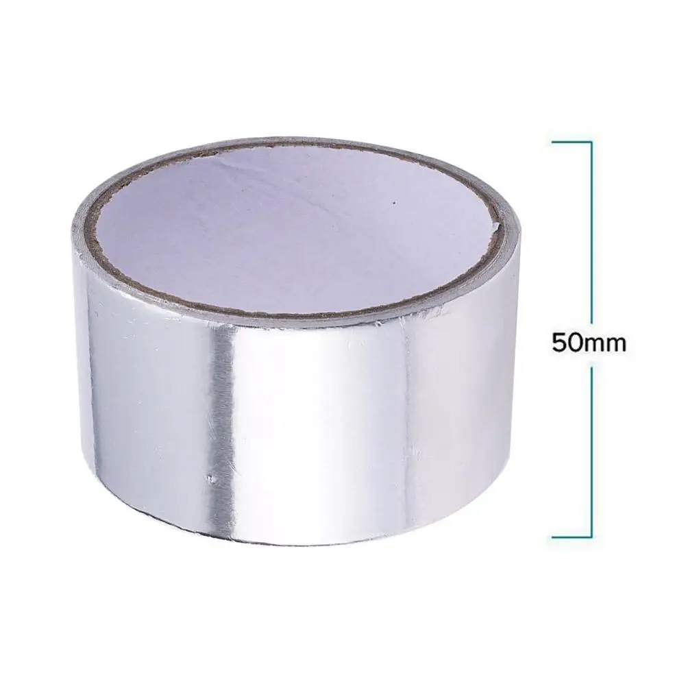 High Temperature Heat and Sound Wrap Tape Thermal Fiberglass Insulation Heat 5mx5cm Exhaust Reflective Band Silver T P3J6