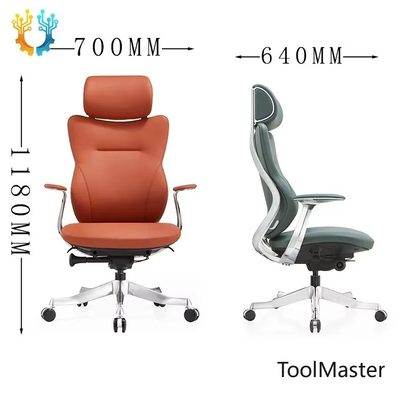 

[2026]Swivel Ergonomic High Back Height Adjustable Executive Office Chair Modern Design PU Leather Genuine Leather Office C
