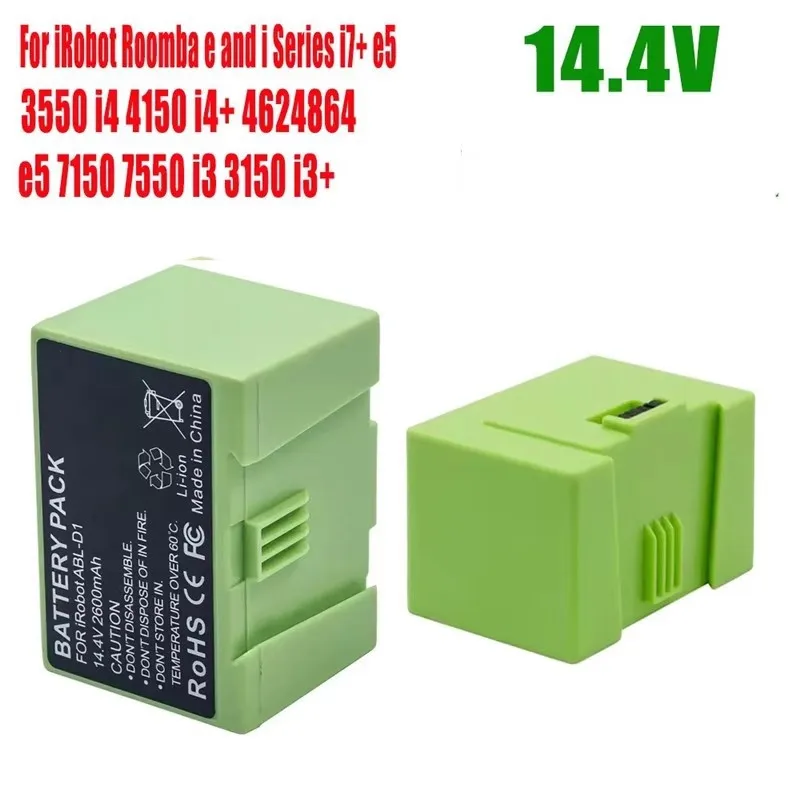แบตเตอรี่อะไหล่แท้ ABL-D1 14.4V 2600-12800mAh สำหรับหุ่นยนต์ดูดฝุ่น Roomba รุ่น e & i Series i3+ i4+ i7+ i8+