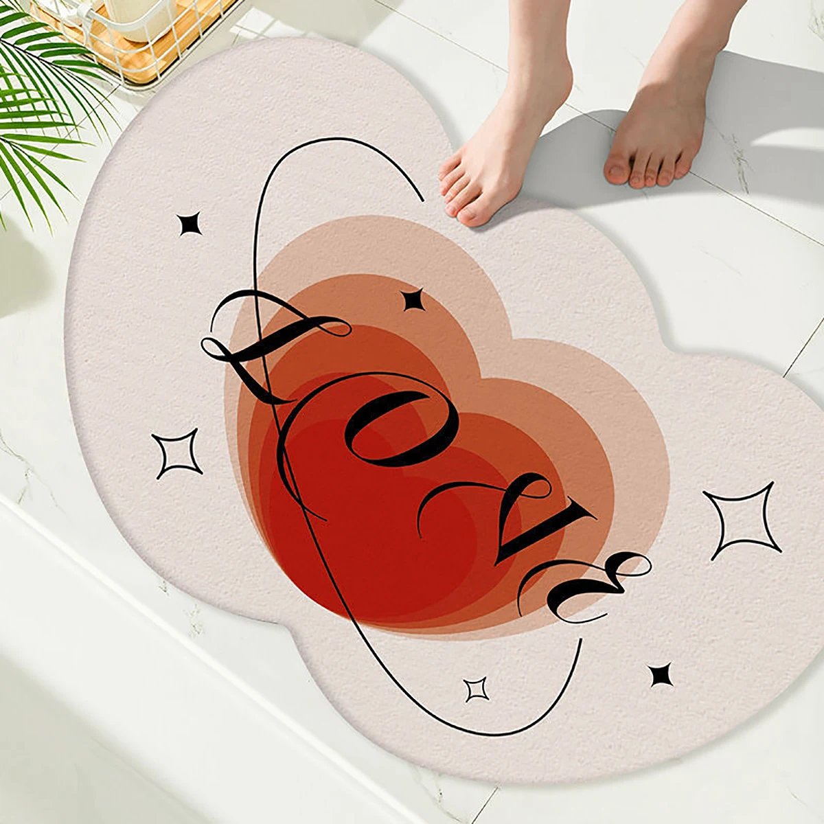 

Love Bathroom Floor Mat Diatom Mud Water Absorption Non-slip Bathroom Door Mat Entrance Foot Rugs Bedroom Carpet Home Decoratio