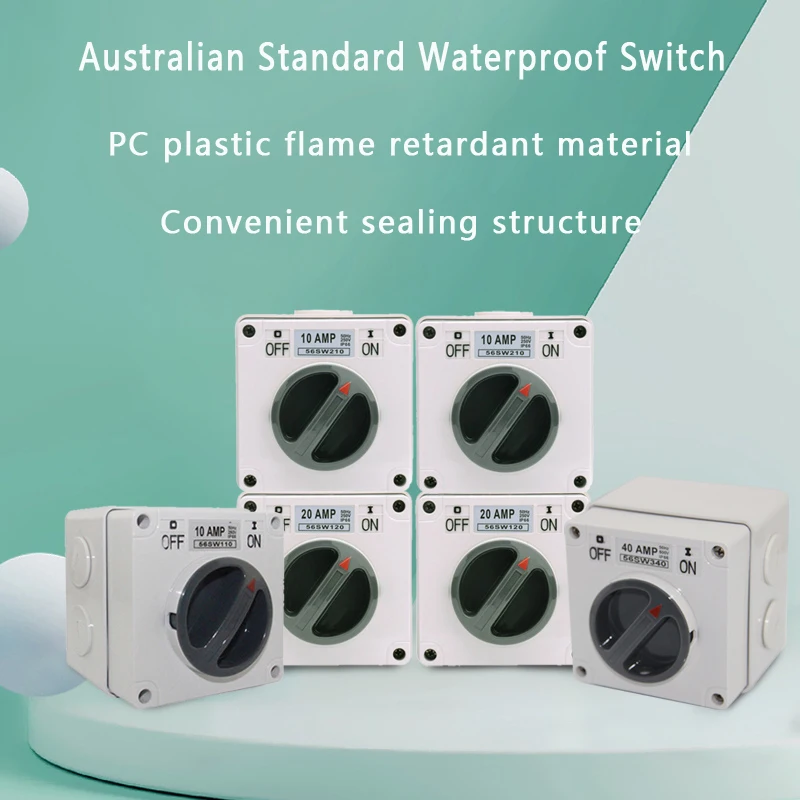 ip66 Outdoor waterproof switch pc plastic flame retardant material European standard outdoor power outlet garden bathroom