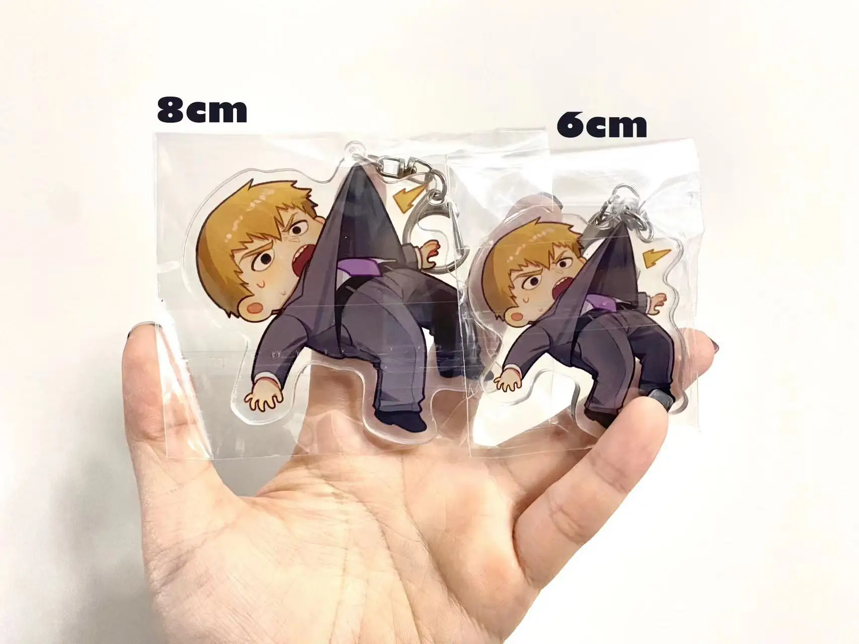 Anime Mobu Saiko Hyaku Mob Psycho 100 Reigen Arataka Dimple Kageyama Shigeo Cosplay Acrylic Keychain Pendant Mascot Halloween