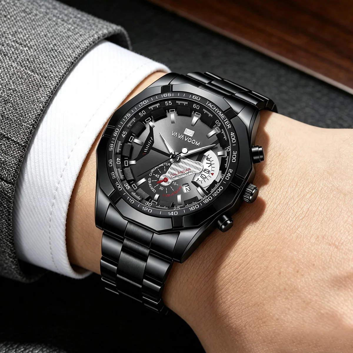 Men Quartz Watches Fashion Concept Decorative Dial Casual Sports Wristwatch Luminous Hands Waterproof Calendar Luxury Male Clock