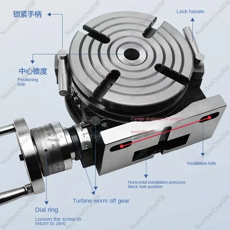 4-inch diameter 110mm vertical and horizontal milling machine horizontal vertical turntable high precision indexing plate