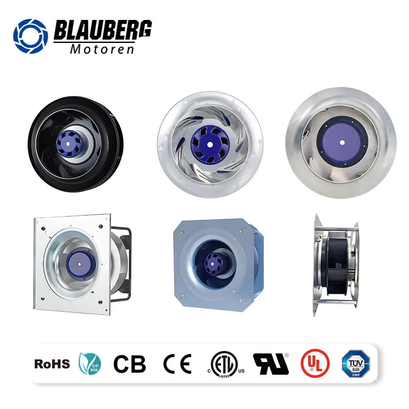 Kipas Radial DC Brushless 133mm, Impeller Melengkung ke Belakang, AC, Kebisingan Rendah, Pendingin, Ventilasi, Kipas Saluran Pembuangan