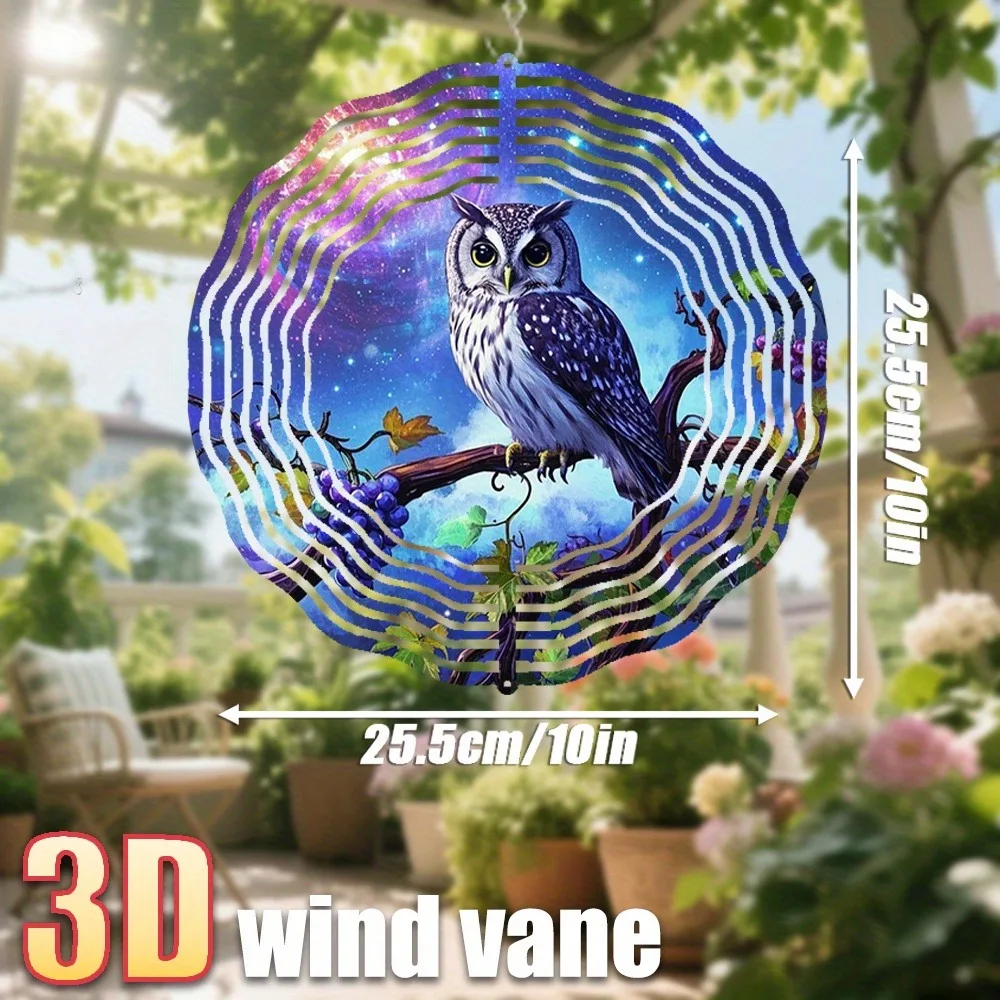 

Starry Night 3D Owl Wind Chime, 360 Rotating Kinetic Art Hook, DIY Valentine Gift for Outdoor Garden Decor