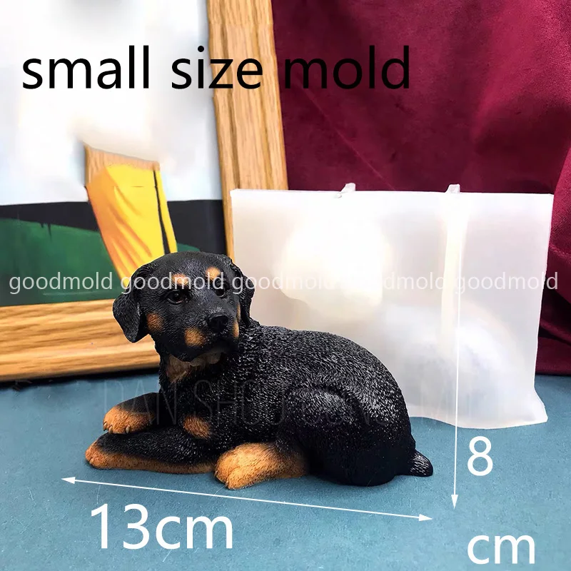 3D Rottweiler silikonowe formy aromaterapia tynk żywica epoksydowa forma dla psa DIY rzemiosło z gliny formy dla zwierząt — zdjęcie 4