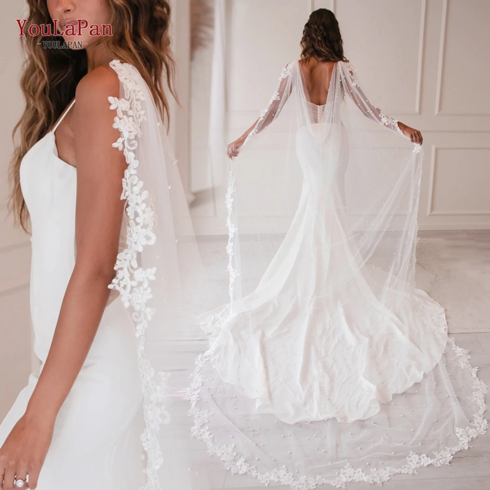 

YouLaPan vg59 Bridal Cape Veil Beaded Shawl Wedding Party Dress Brides DIY Accessories Elegant Bolero Lace Woman Wedding Cape