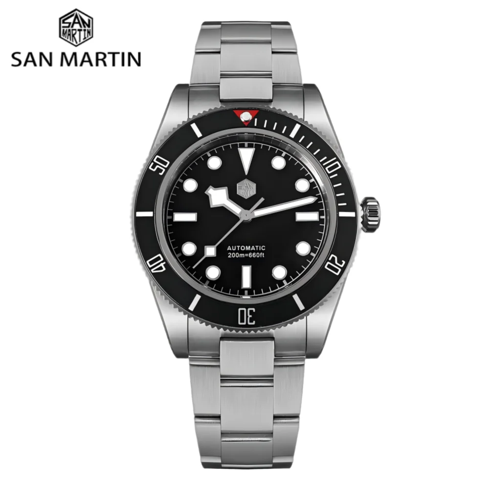 San Martin 40mm Aluminum Bezel NH35 BB58 Automatic Watches For Men Dive Wristwatch 20ATM Sapphire Luminous Reloj SN0008D