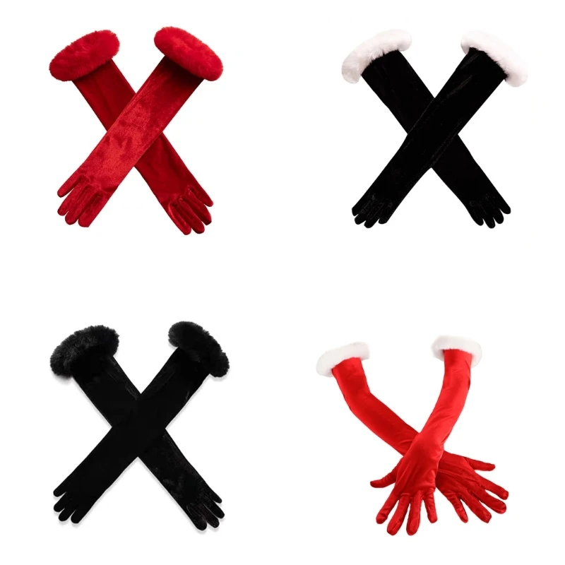 Evening Gloves Christmas Party Gloves Long Length Gloves Club Arm Sleeves