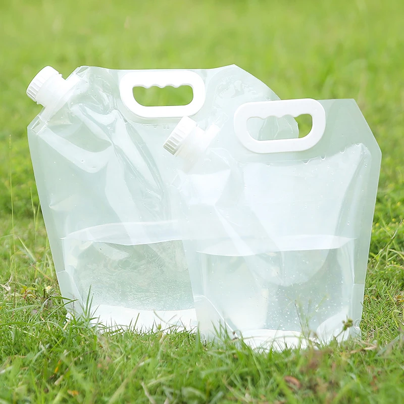 3/5L Portable Transparent Folding Water Bag Camping Hiking Travel Drinking Water Container Outdoor Sports Water Storage Bag