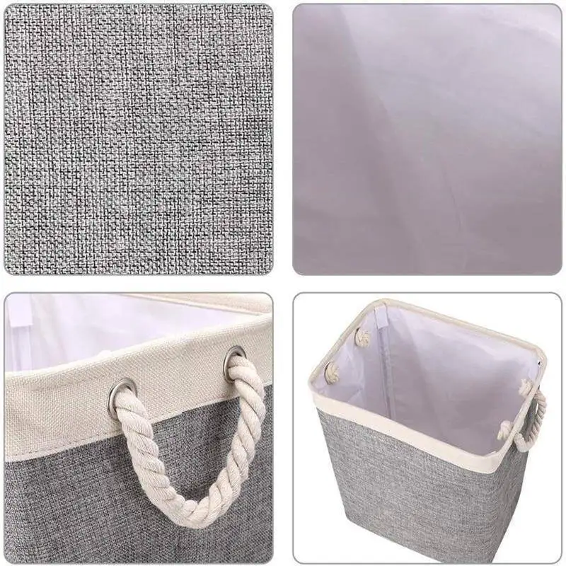 

Waterproof Cotton Linen Laundry Basket Dirty Clothes Storage Basket Foldable Fabric Art Laundry Hamper Home Organization