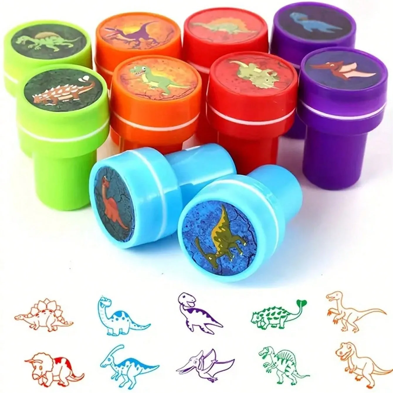 10/12Pcs Dinosaur Dog Paw Animal Stamp Educational Rewards, English Feedback Stamps