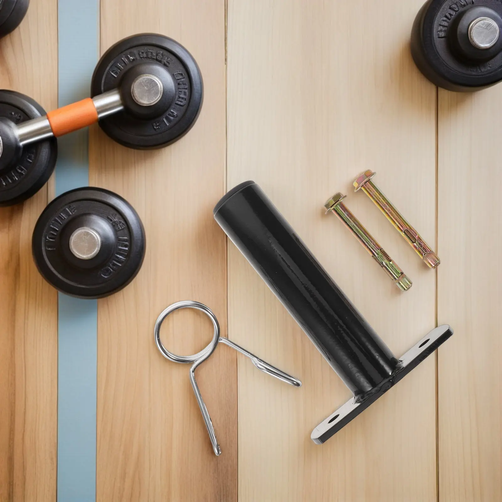 Heavy Duty Barbell Plate Holder Small Effortless Access Weight Plate Rack for Home Gym Storage Fitness Equipment Organizer